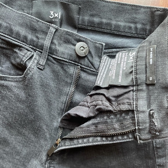 3x1 Black High Rise Skinny Jeans Raw Hem size 23 - Picture 4 of 13